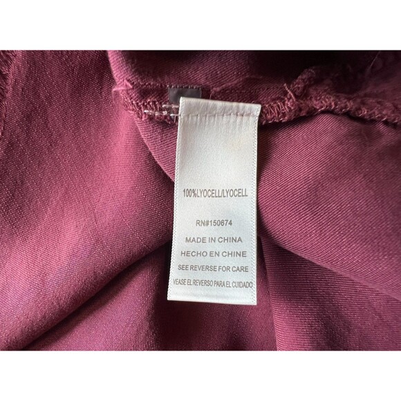 Standard Grace Butterfly Embroidered Boho Top  Size XL  Poet Sleeves Frayed Hem - Picture 11 of 12